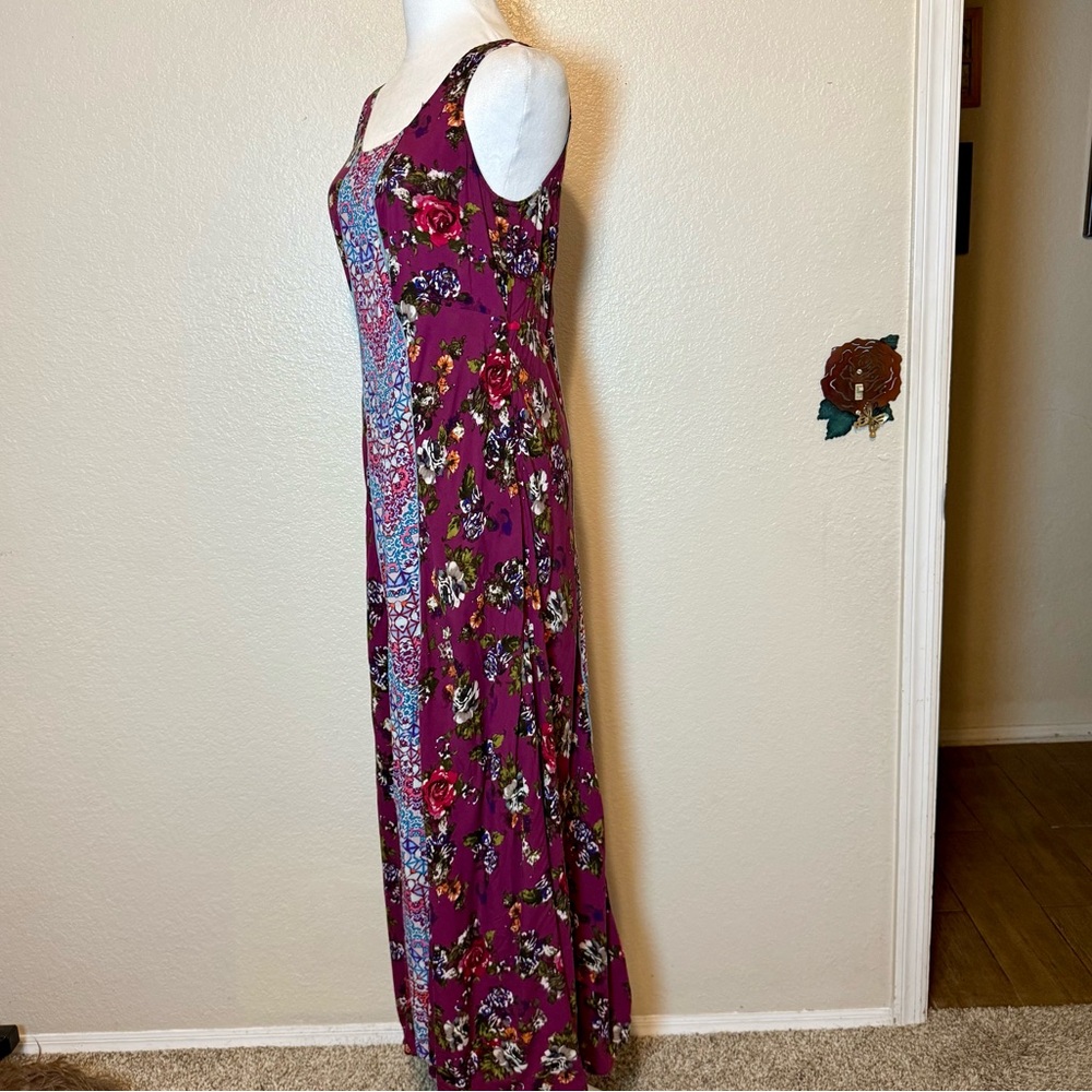 Sundance Tessarae Floral Boho Maxi Dress Maroon Size 6 - Picture 6 of 15